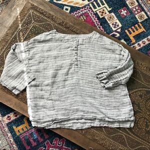 J Jill Pure Linen lagenlook striped Boxy top